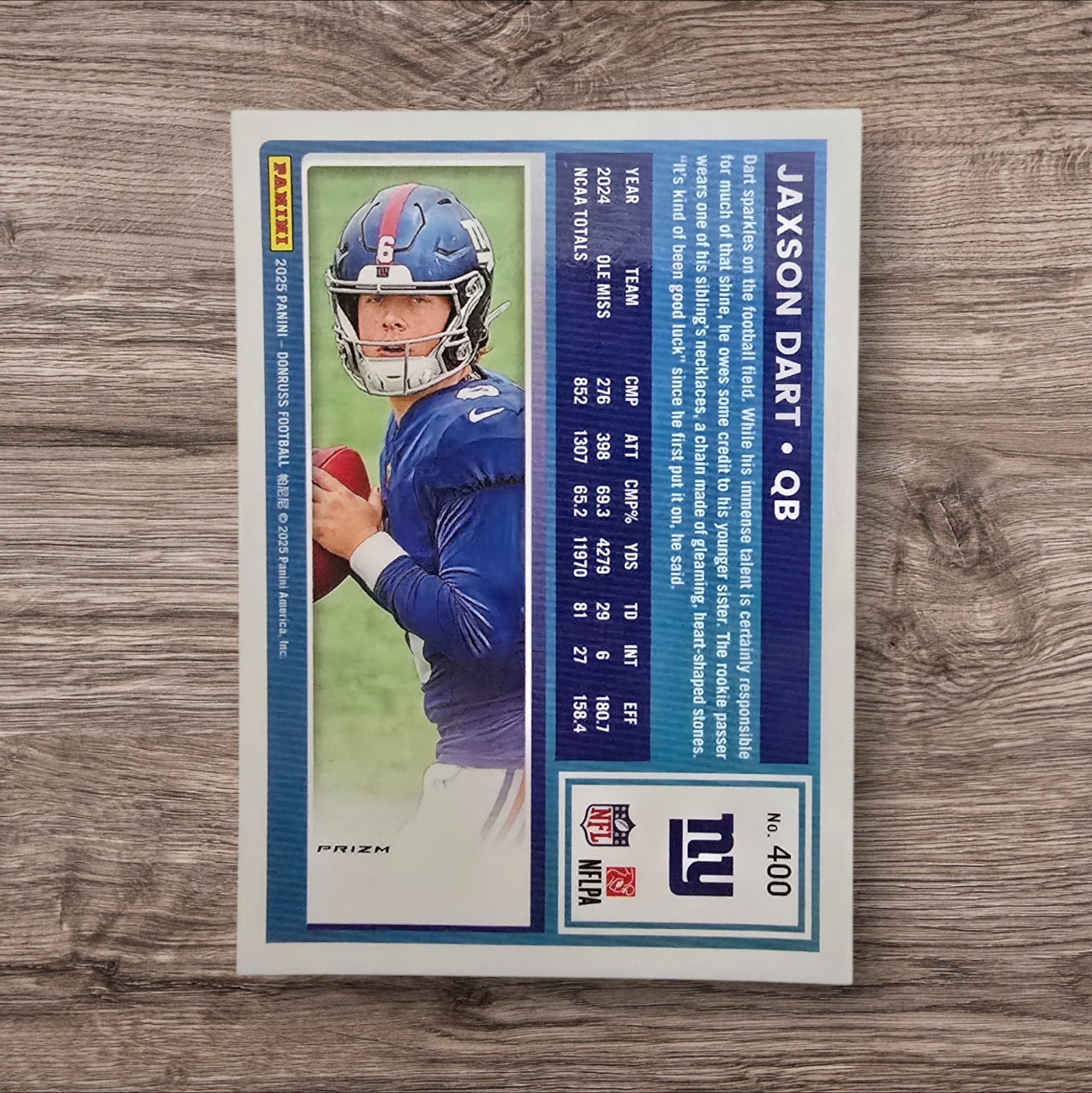 2025 Panini Donruss - Rated Rookie Jaxson Dart #400 Optic Preview Pink Prizm(RC) - Image 2