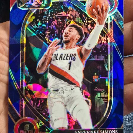 2024-25 Panini Prizm Select Anfernee Simons Courtside Blue Cracked Ice #208