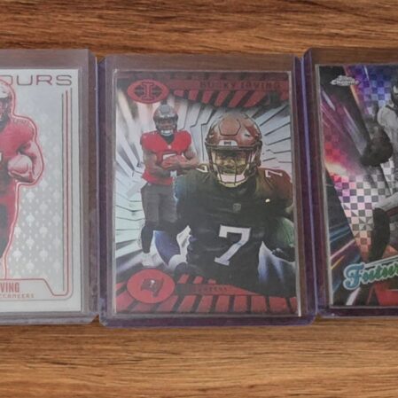 4 Card Lot Bucky Irving, Red Contours  Illusions, Topps Chrome Future Stars (RC)