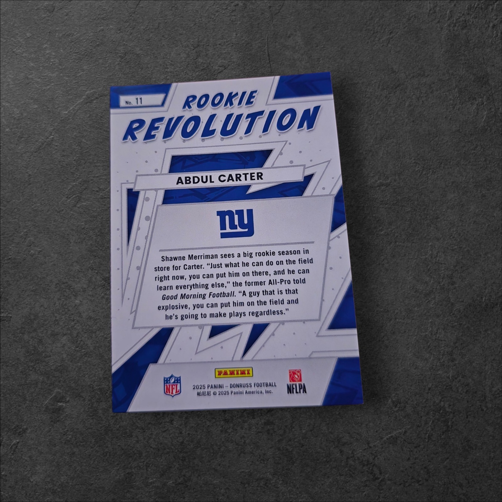 2025 Panini Donruss - Rookie Revolution Abdul Carter #11 (RC) - Image 2