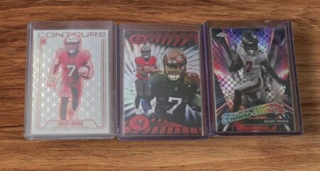 4 Card Lot Bucky Irving, Red Contours  Illusions, Topps Chrome Future Stars (RC)