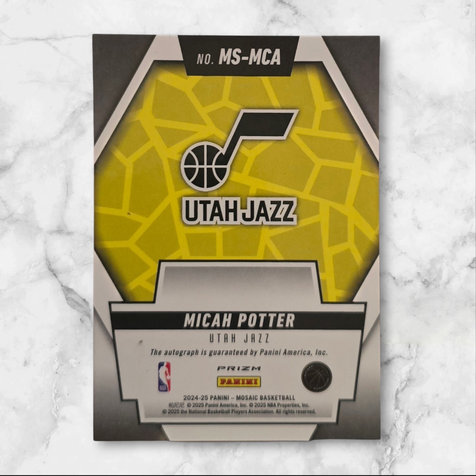 2024-25 Panini Mosaic - Scripts Micah Potter, Micah Potter #MS-MCA (AU, RC) - Image 2