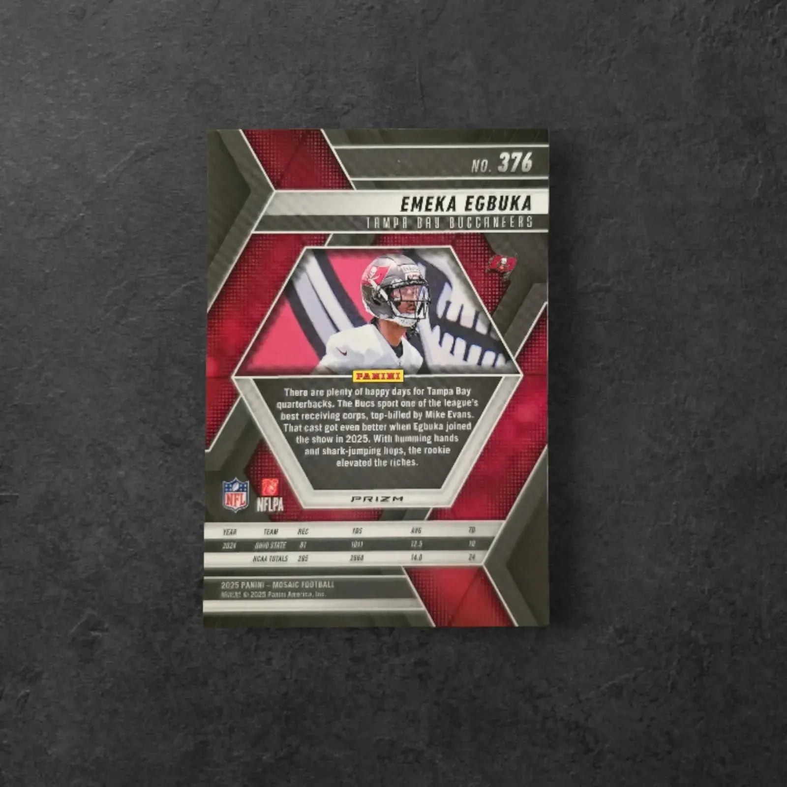 2025 Panini Mosaic Emeka Egbuka Rookie Card RC Green Mosaic Prizm #376 🔥 - Image 2